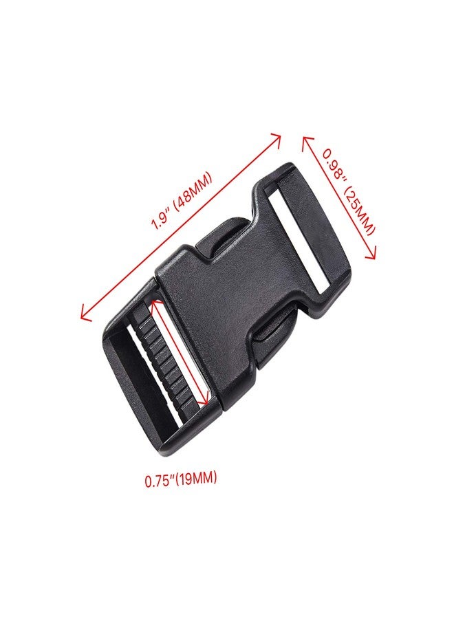 TXZWJZ Plastic-Buckles Adjustable Release Replacemen - 3/4 Inch Wide 40 Pack Webbing Buckle 3/4“ Quick Side Release Buckles for Luggage Straps Pet Collar Backpack Repairing TXZWJZ (Black) - Image 2